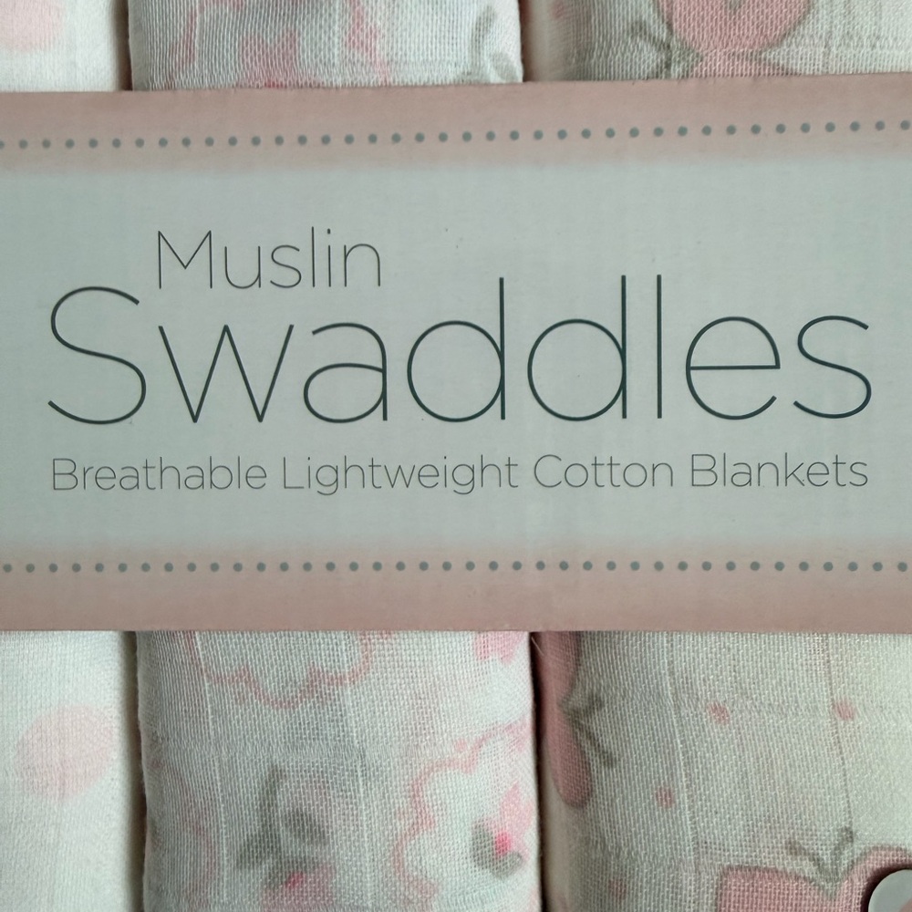 Swaddle Design Pack of 4 blankets - NEW - pink & white - Picture 3 of 5